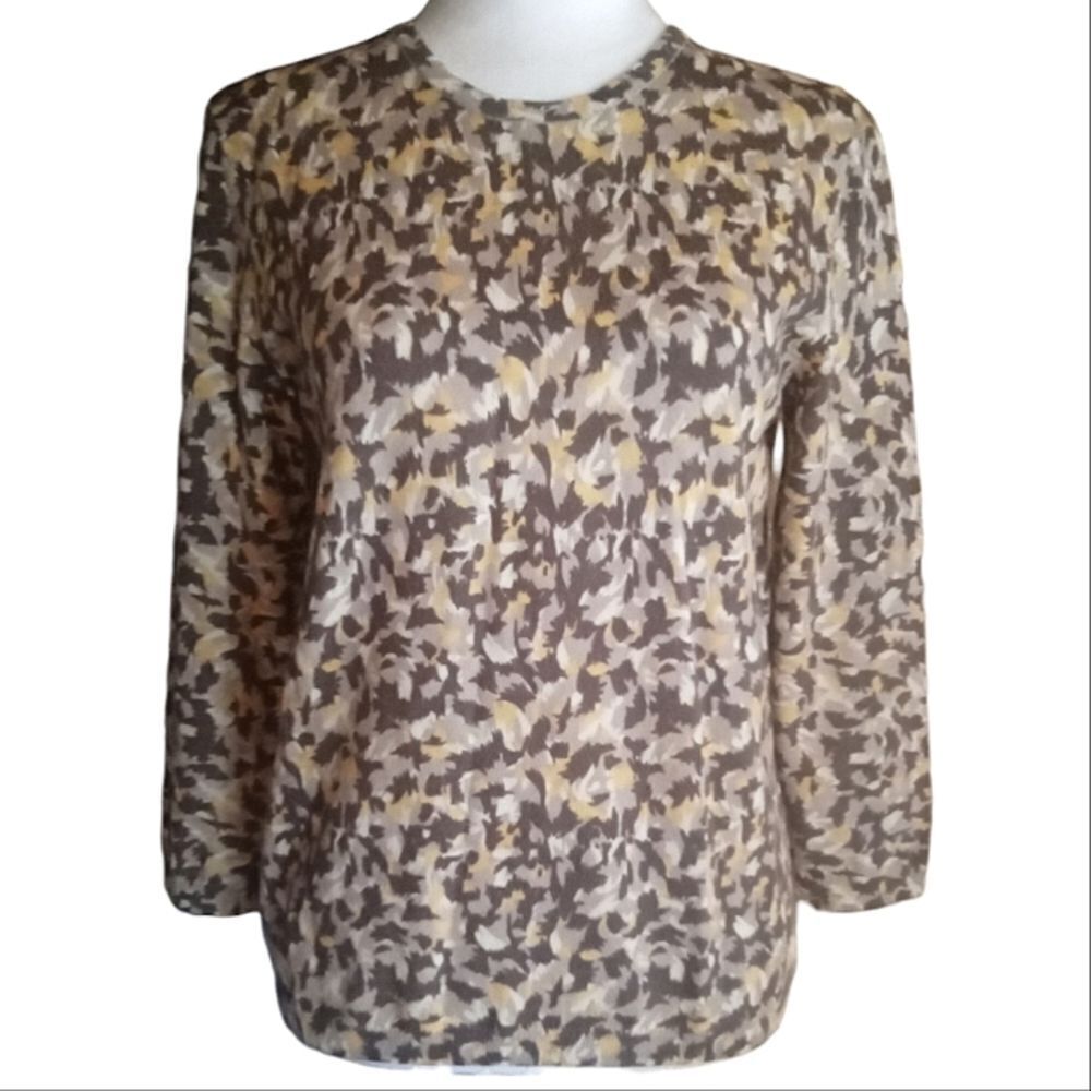 Pendleton Women's Abstract 100% Merino Wool Knit Blouse Size Small